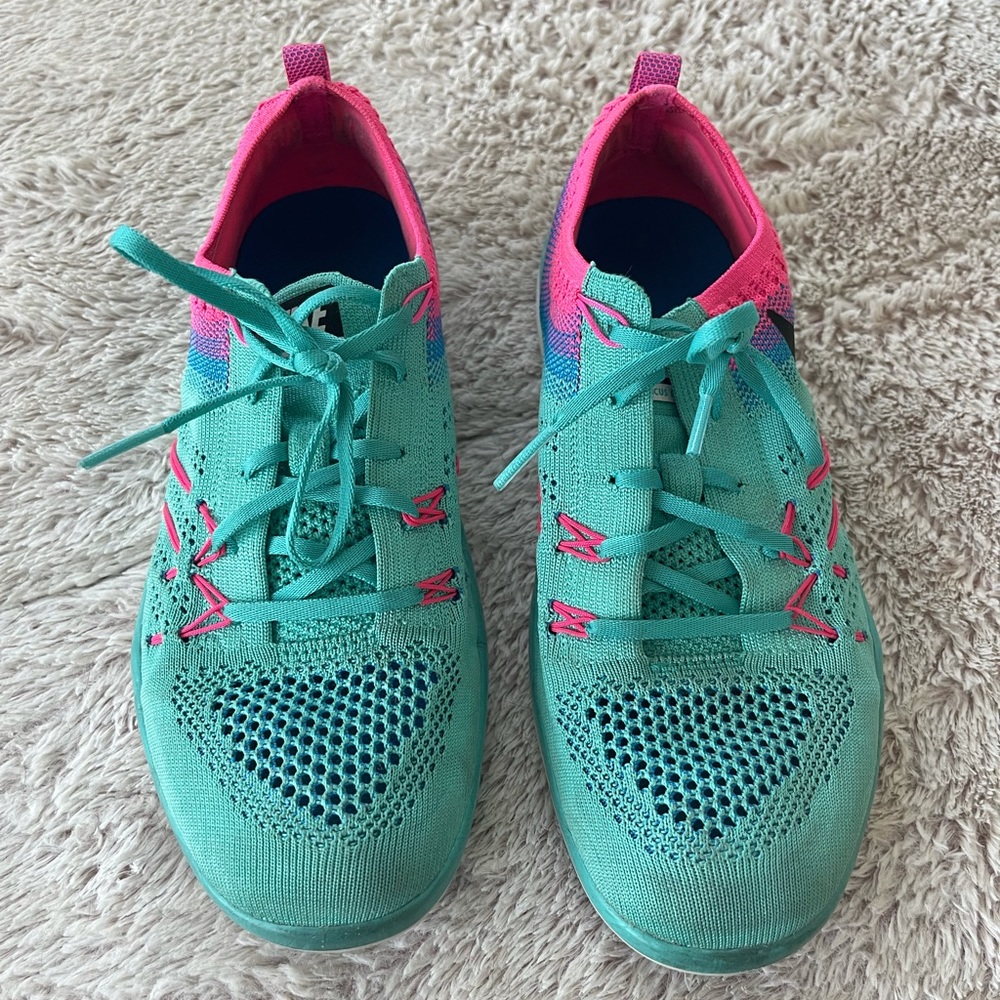 Nike, 7.5, turquoise with pink